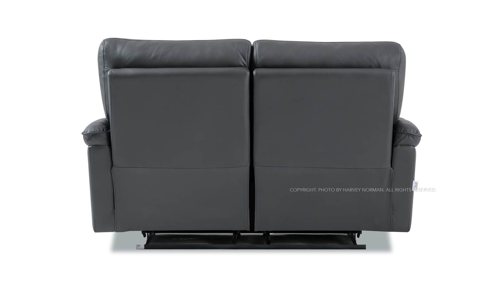 Cabbian Full Leather 2 Seater Recliner Sofa - Black (IMG 5)