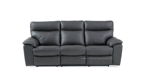 Cabbian Leather 3 Seater Power Recliner - Black (IMG 1)