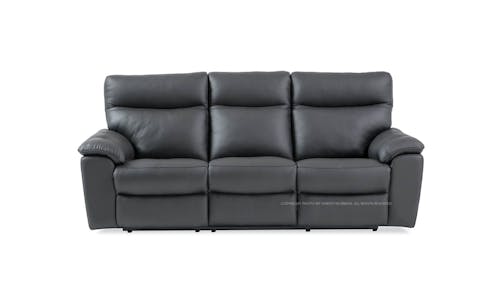 Cabbian Leather 3 Seater Power Recliner - Black (IMG 1)