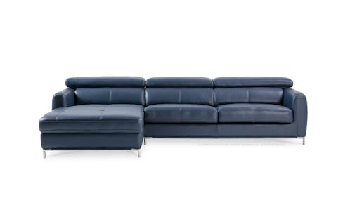 Elio Statement L-Shaped Sofa with Adjustable Headrest - Indigo Blue (IMG 1)
