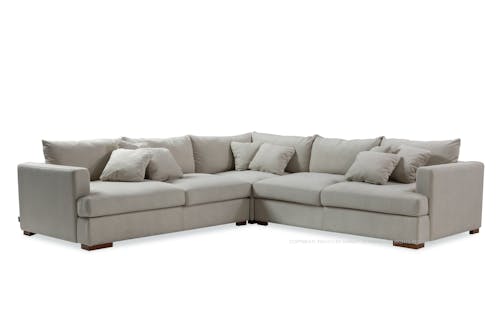 Montigo ECO Fabric Modular Corner Shaped Sofa with Throw Cushions - Milkie