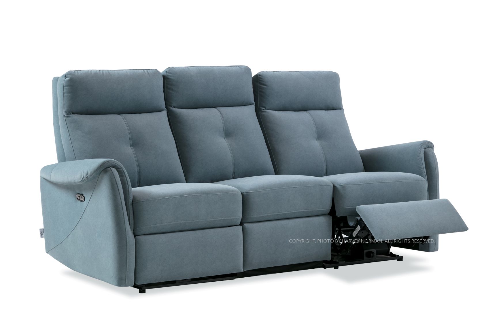 Nixon ECO Fabric 3 Seater Power Recliner - Celtic Blue