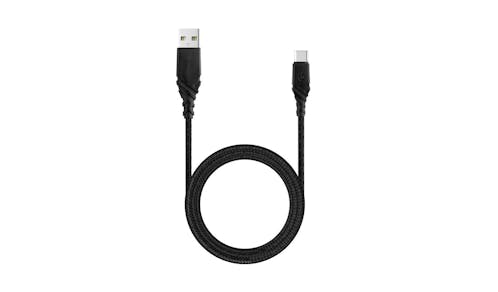 Energea DuraGlitz 1.5M Anti-Microbial USB-C to USB-A Cable (Black)