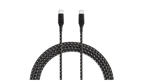 Energea DuraGlitz 1.5M Anti-Microbial USB-C to USB-C Cable (Black)