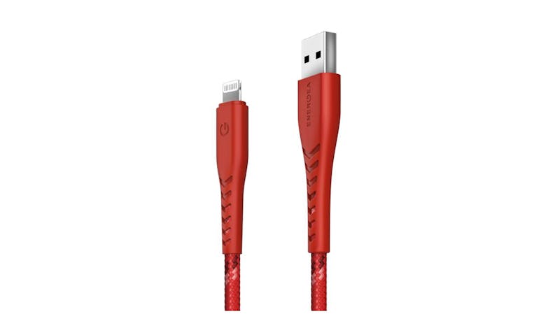 Energea NyloFlex 1.5M Lightning to USB-A Cable - Red (IMG 2)
