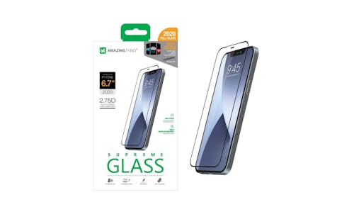AmazingThing SupremeGlass Dust Filter 2.75D 0.3mm Full Glass Screen Protector for iPhone 12 Pro Max