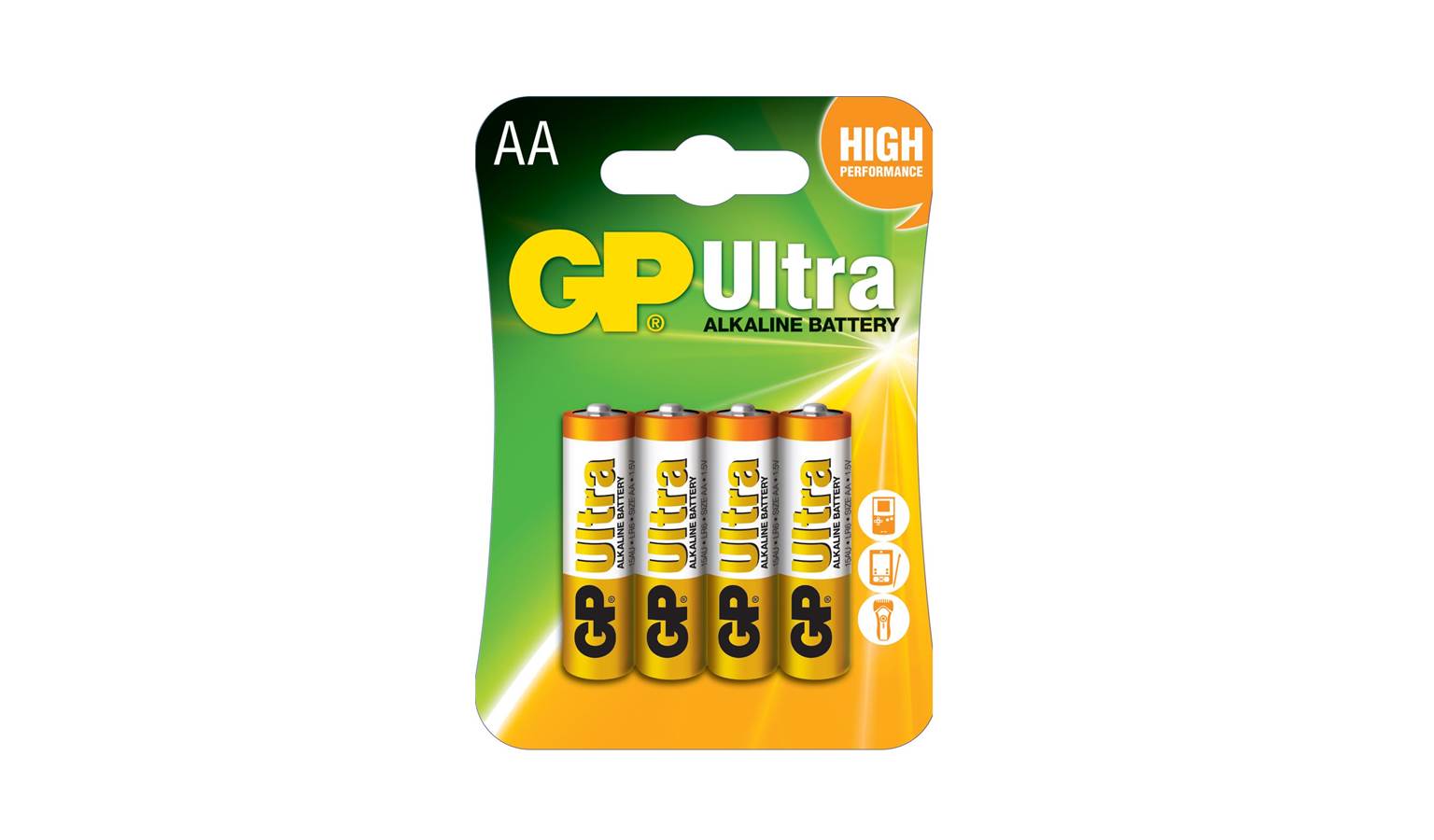 GP Ultra Alkaline 4 AA Batteries (GPPCA15AU013)