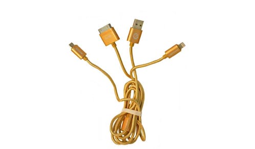 Grenosis GS-ABT01 3 in 1 USB Cable - Gold