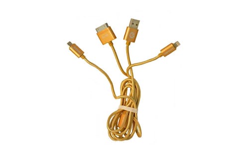 Grenosis GS-ABT01 3 in 1 USB Cable - Gold