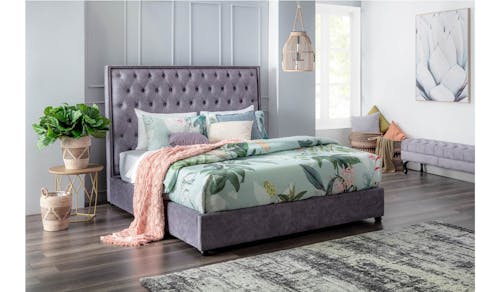 Cattleya Queen Sized Upholstered Bed Frame