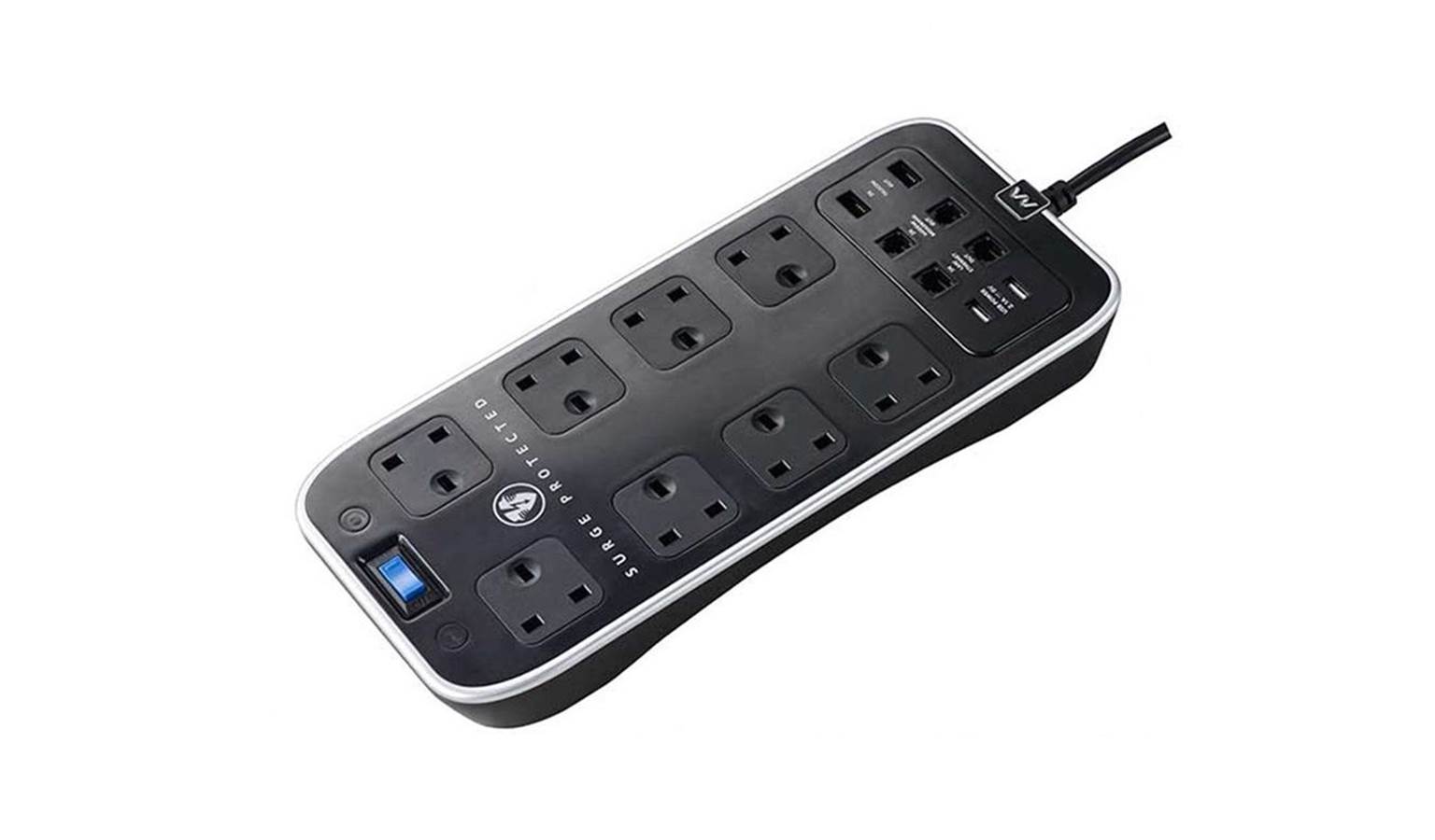 MasterPlug 8 Gang Surge Protector Black (SRGSUTAC82) Harvey Norman Malaysia