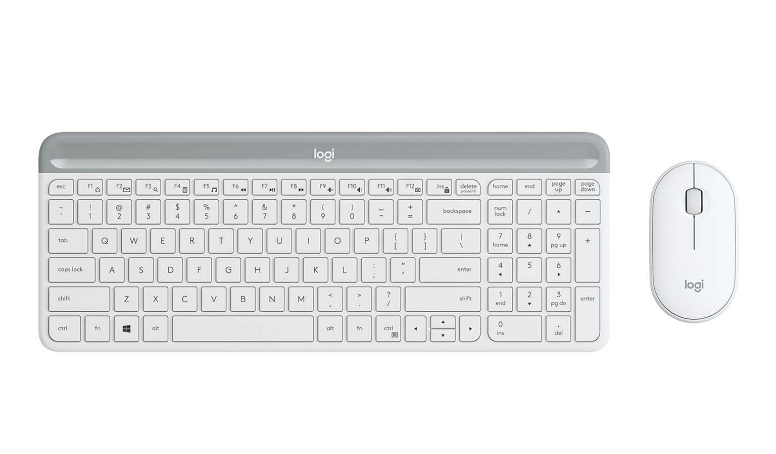 Logitech MK470 Slim Wireless Keyboard and Mouse Combo - White