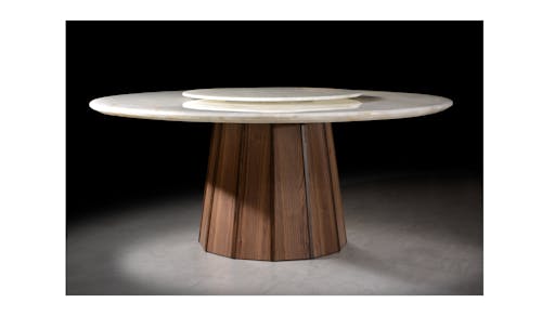 Cossie 6ft Natural Crystal Marble Round Dining Table