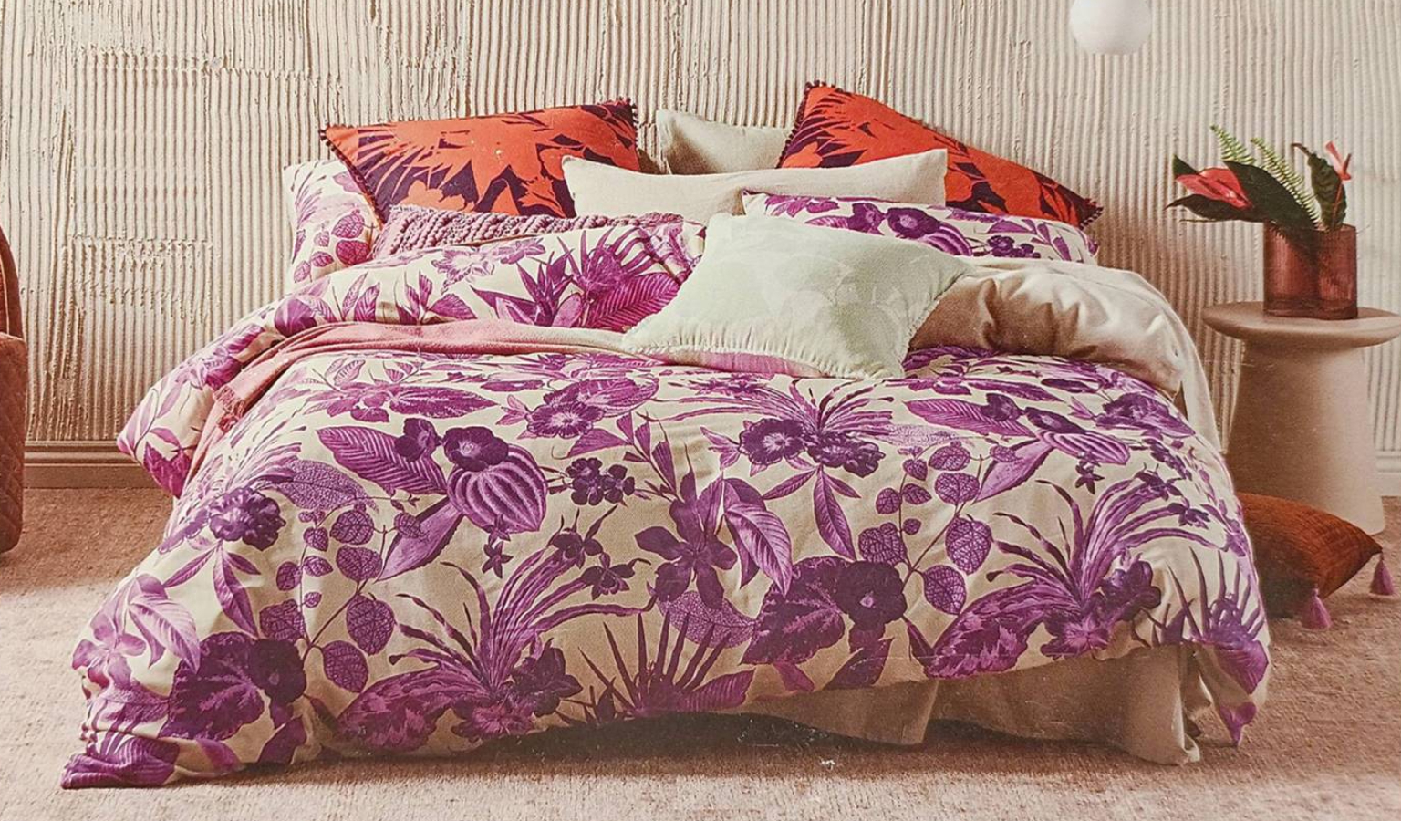 Nirvana King Size Printed Quilt Cover with Pillow Case