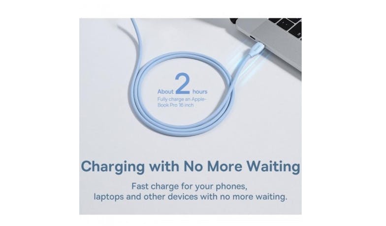 Baseus CAGD030003 Jelly Series 100W USB-C/Type-C Fast Charging Cable (1.2m) -  Blue