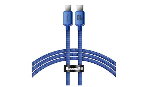 Baseus Crystal Shine Series 100W  Fast Charging USB Type C - Blue (1.2m) CAJY000603