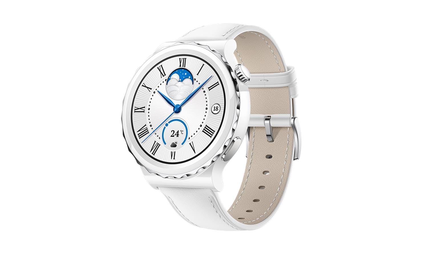 Huawei Watch Gt3 Pro 43mm Smartwatch White Leather Strap Harvey