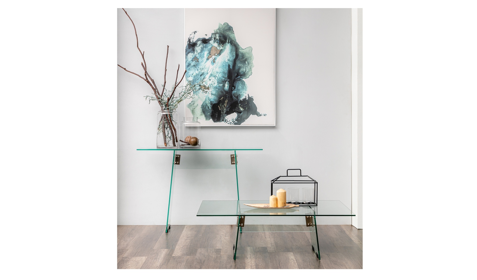 LEA 4FT Glass Console Table