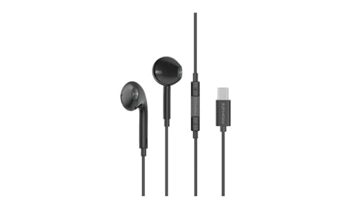 Promate GearPod-C2 USB-C Stereo Earphones with Mic & Volume Control - Black