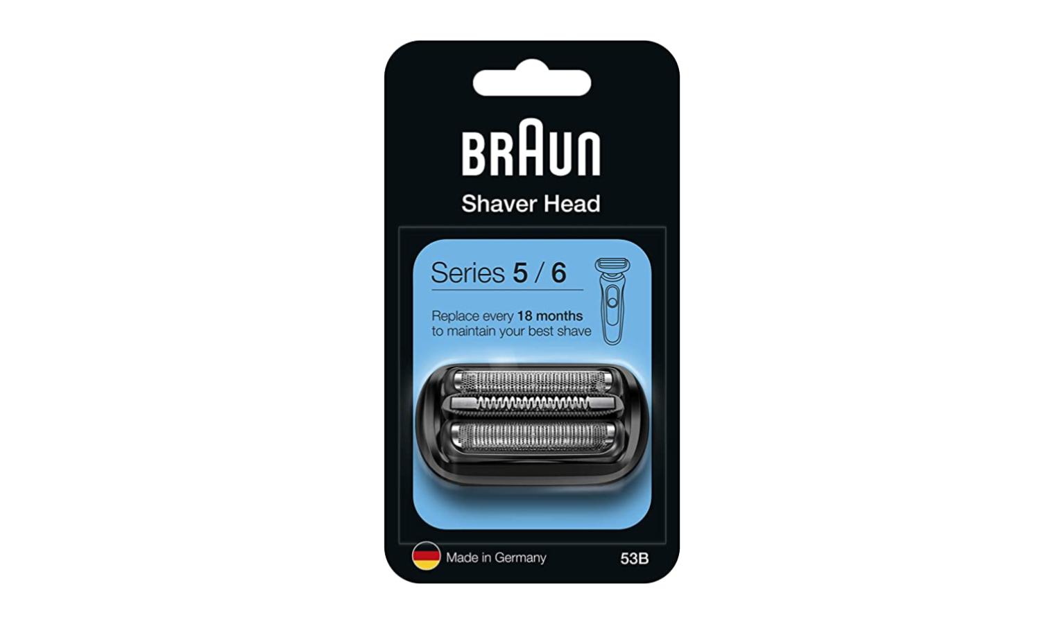 Braun Combi 53B Replacement Shaver Head for Series 5/6 Electric Razor (FGB11/42) - Black