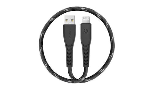 Energea NyloFlex Lightning to USB-A 30CM Cable with MFI - Black