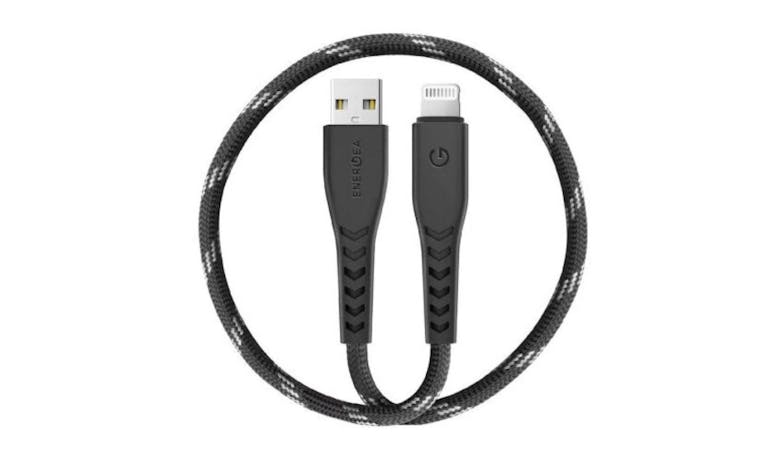 Energea NyloFlex Lightning to USB-A 30CM Cable with MFI - Black