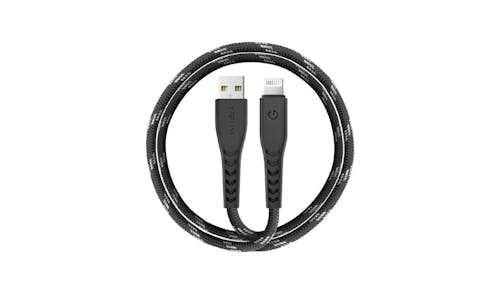 Energea NyloFlex Lightning to USB-A 3M Cable with MFI - Black