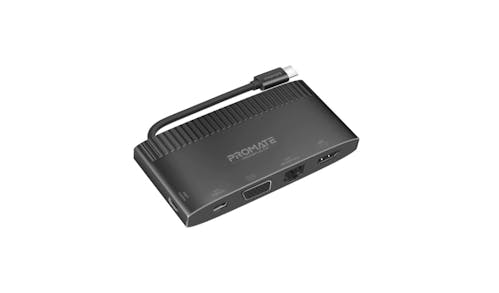 Promate MediaHub-C6 6-in-1 Highly Versatile USB-C Media Hub with 100W Power Delivery