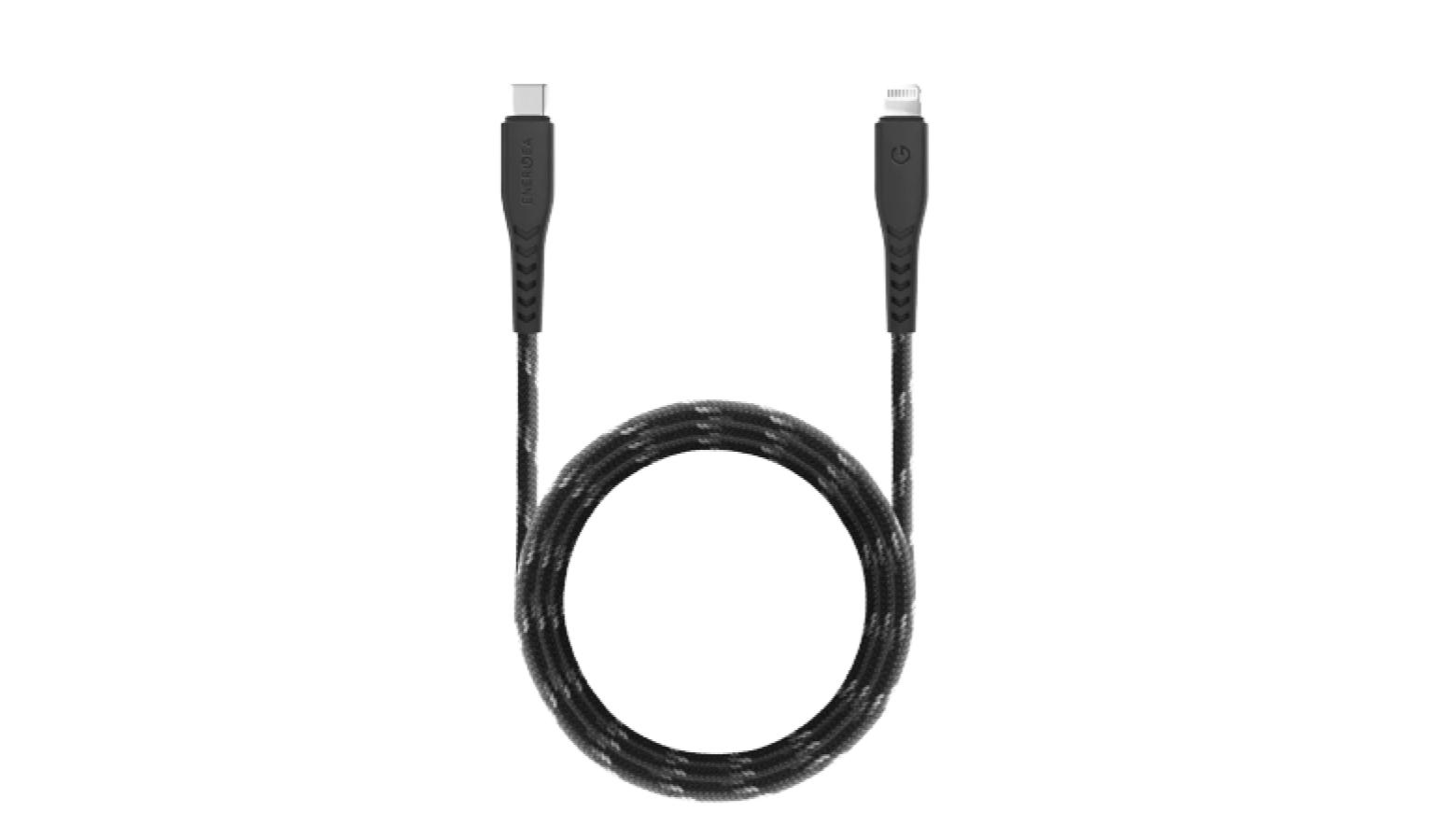 Energea NyloFlex 1.5M Lightning to USB-C Cable - Black