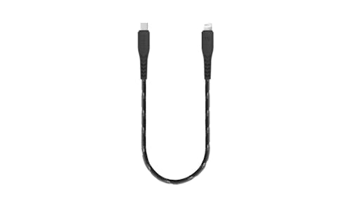 Energea NyloFlex 30CM Lightning to USB-C Cable - Black