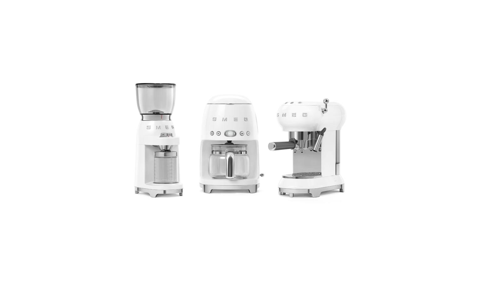 Smeg 50's Retro Style Coffee Grinder White (CGF01WH) Harvey Norman