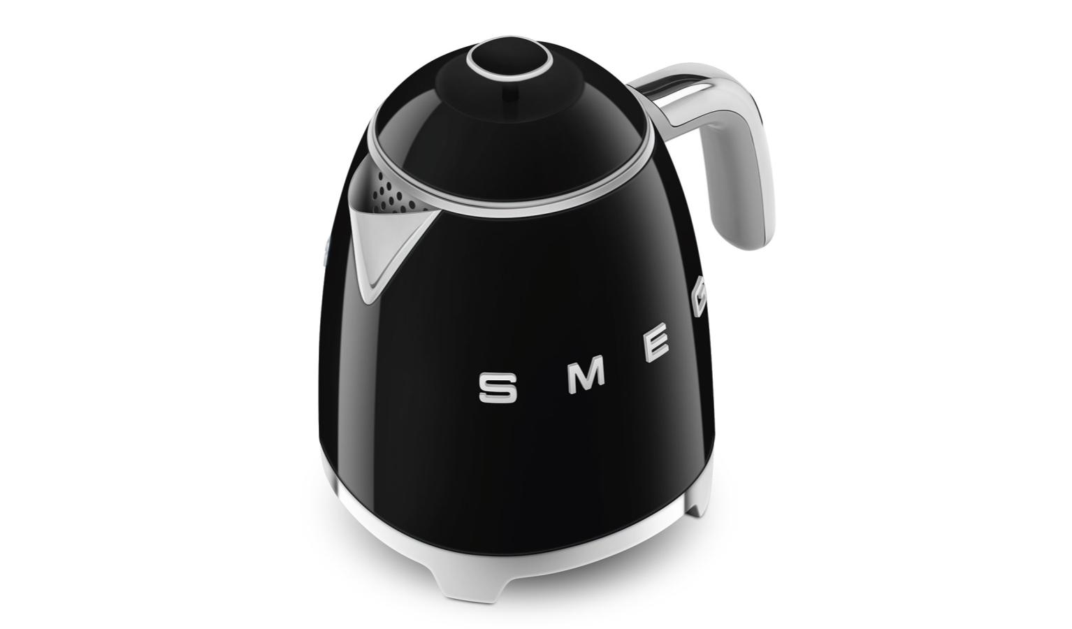 SMEG 50's Retro Style Mini Kettle Black (KLF05BL) Harvey Norman