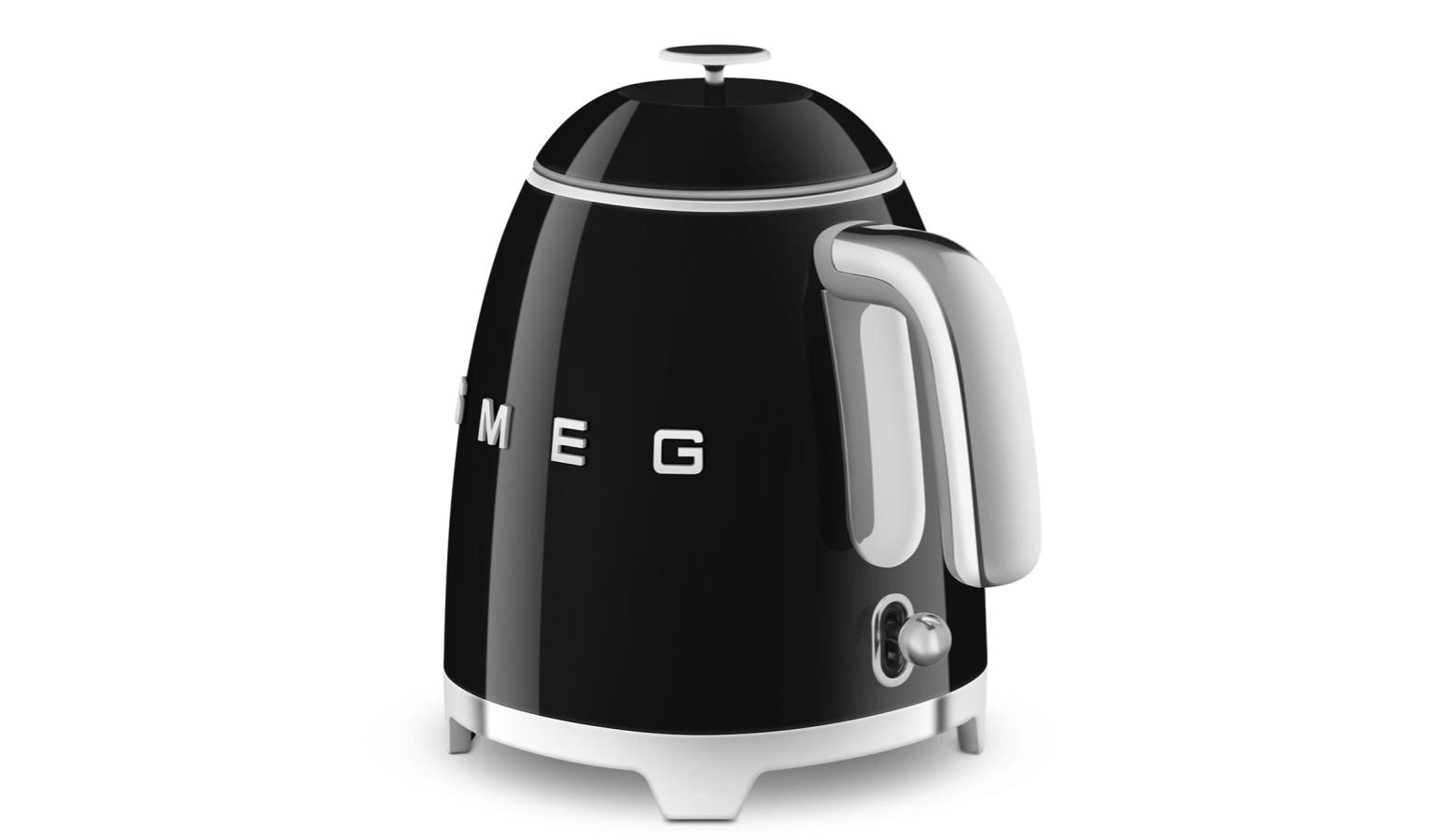 SMEG 50's Retro Style Mini Kettle Black (KLF05BL) Harvey Norman