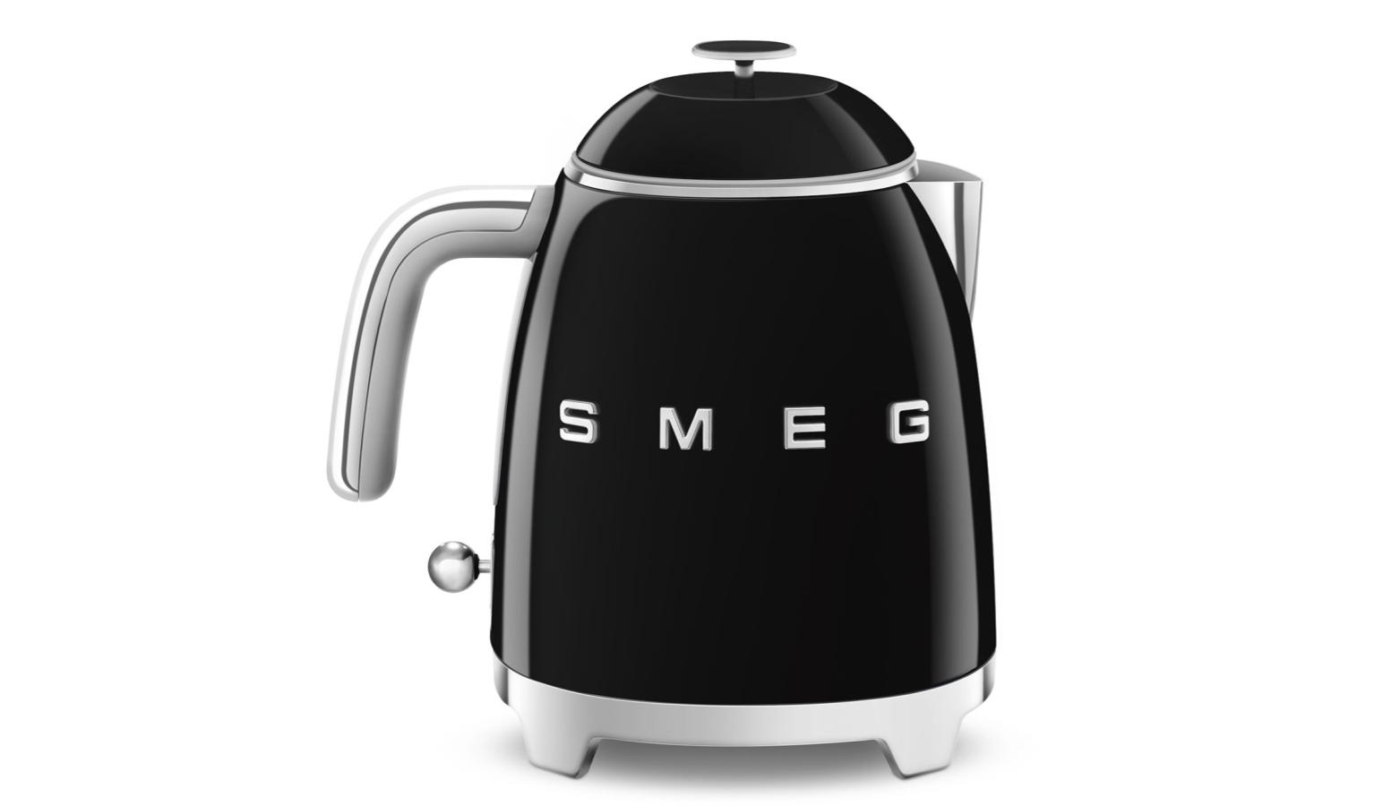 SMEG 50's Retro Style Mini Kettle Black (KLF05BL) Harvey Norman