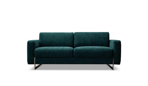 Bristol 3 Seater Full Leather Sofa With Slide Up Headrests - Green