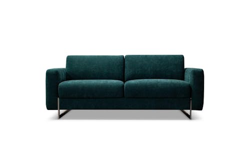 Bristol 3 Seater Full Leather Sofa With Slide Up Headrests - Green