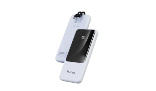 Yoobao LC7 10000mAH Ultra-Thin Built-in Cable Quick Charge Power Bank - White