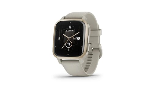Garmin Venu Sq 2 Music Edition Smartwatch - French Gray/Cream Gold (010-02700-82)
