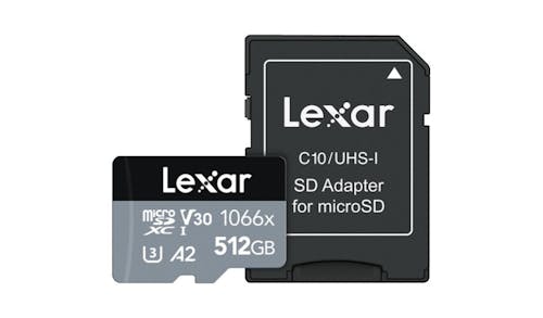 Lexar 1066X 512GB Professional 1066x UHS-I microSDXC Memory Card with SD Adapter