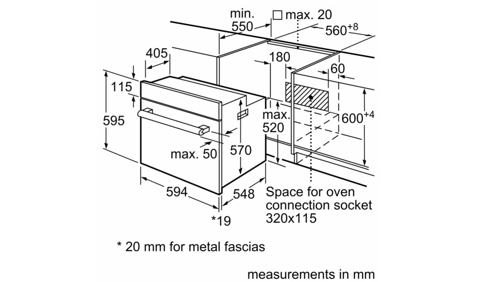 Bosch Series 6 HIJN17EB0R 66L Builtin Oven with Added Steam Function