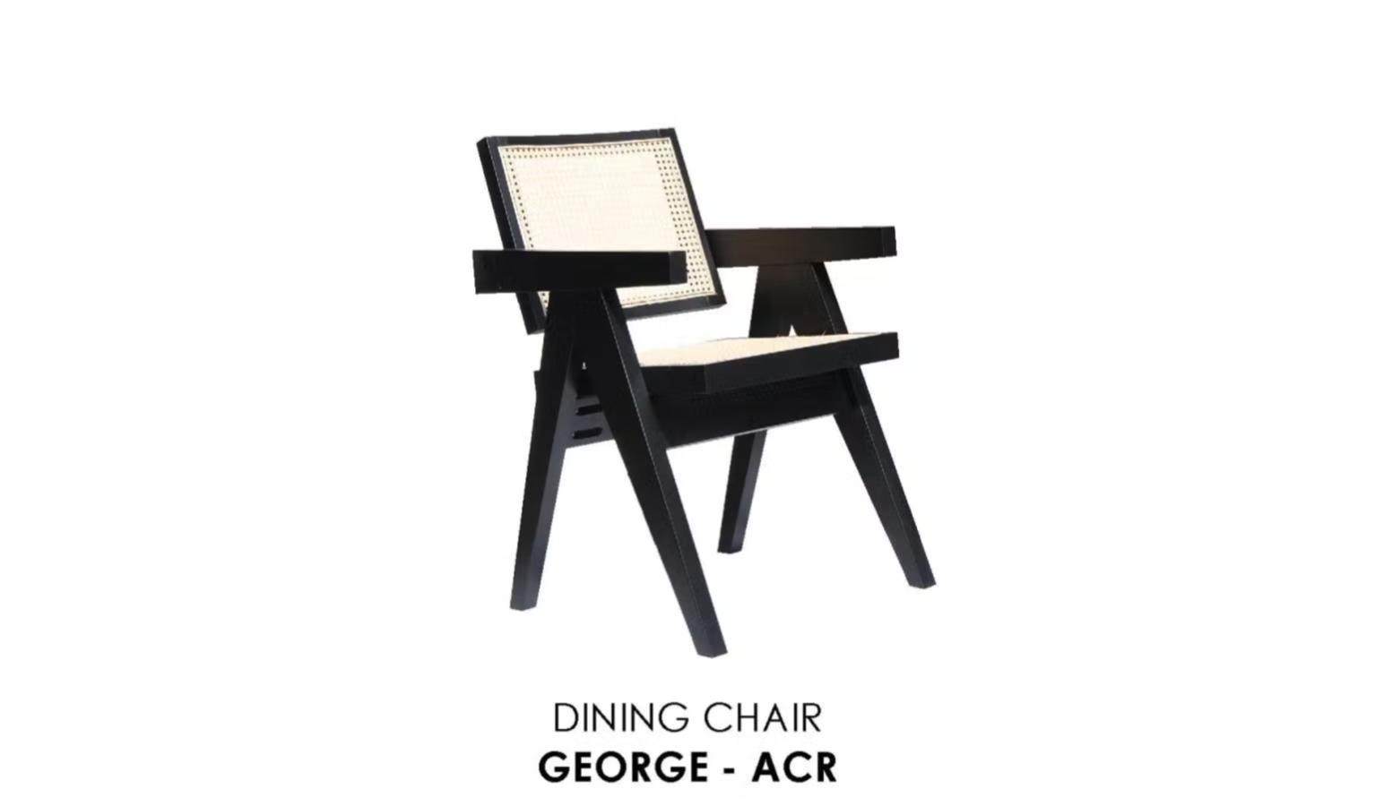 George Arm Chair - Black + Natural