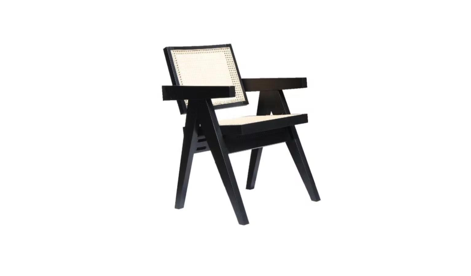 George Arm Chair - Black + Natural