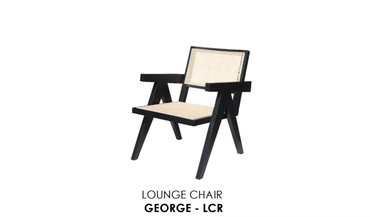 George Lounge Chair - Black + Natural