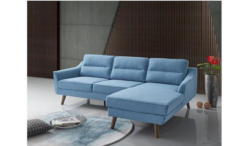Lana Fabric 2 Seater Sofa With Chaise - Blue