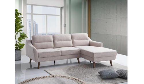 Lana Fabric 2 Seater Sofa With Chaise - Light Brown