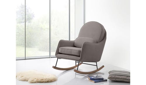 Lena Fabric Rocking Chair - Brown