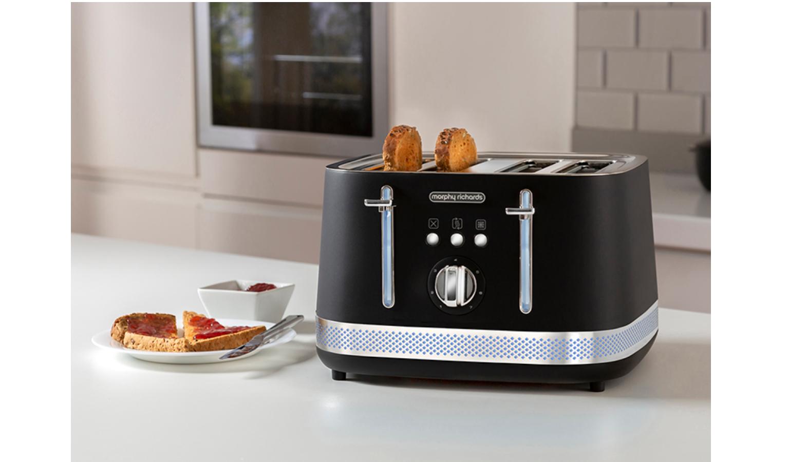 Morphy Richards Illumination 4 Slice Toaster Black (248020) Harvey