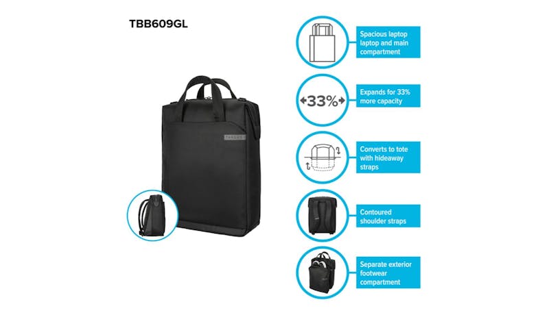 Targus 15 to 16-inch Work Convertible Daypack - Black