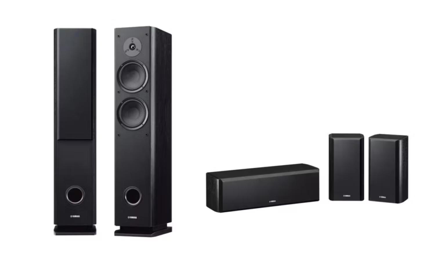 Yamaha RXV4A AV Receiver with SPK160BLK 5 Channel Speaker Package