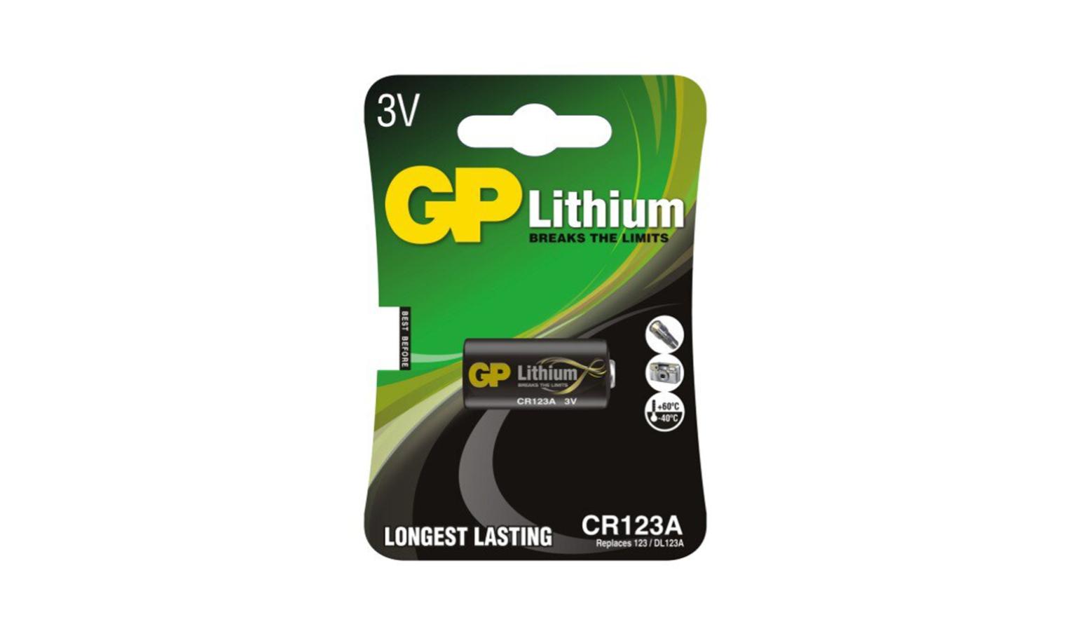 GP Lithium Battery CR123 New Pro Jacket